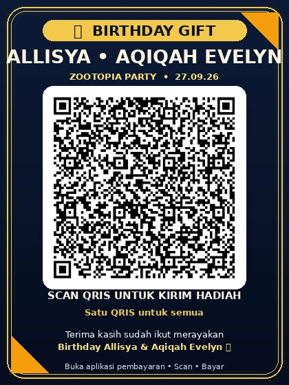 QRIS Birthday Gift Allisya & Aqiqah Evelyn